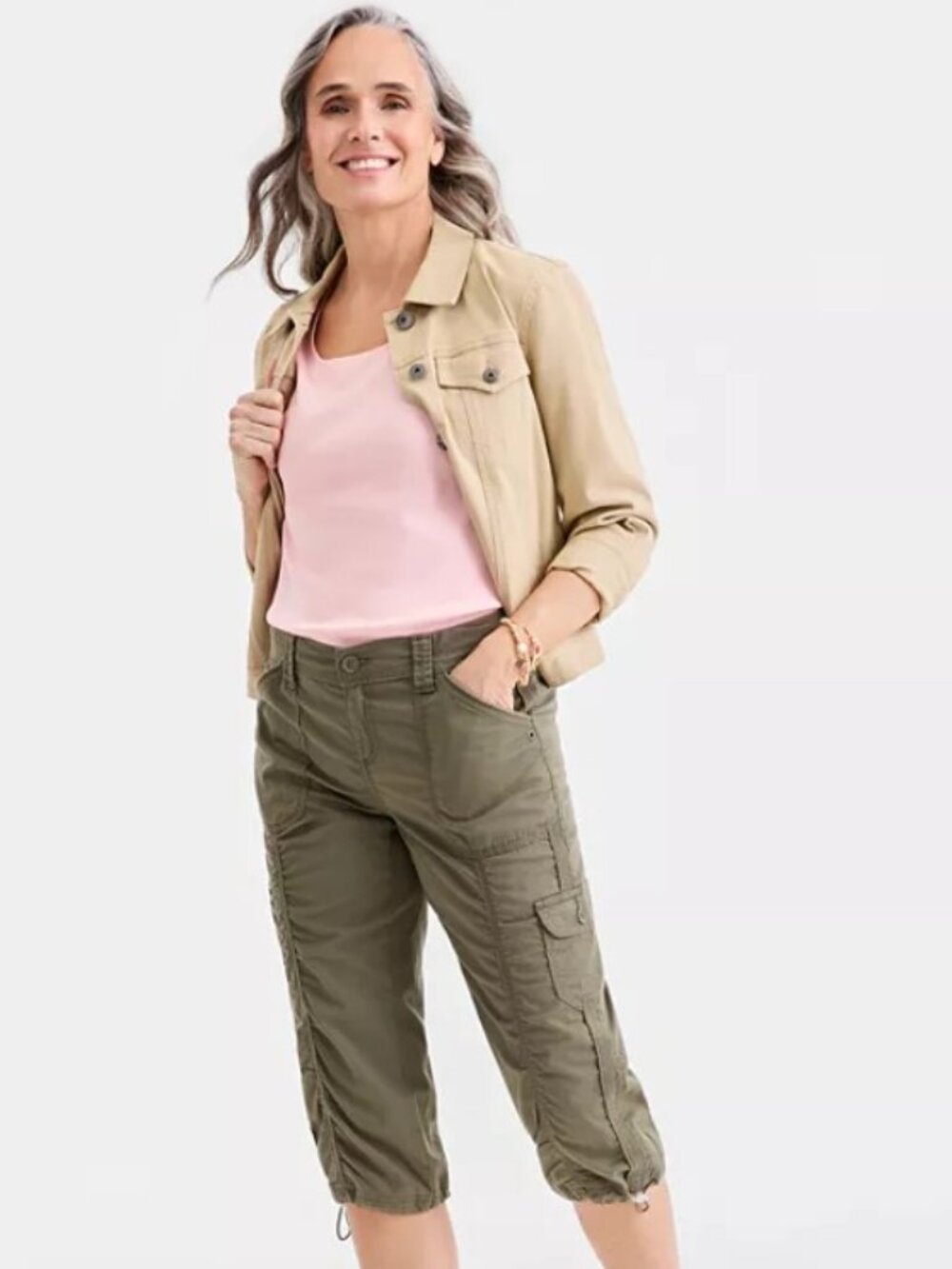 Style & Co Mid Rise Capri w/Drawstrings Size 8